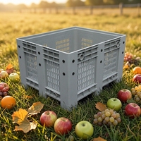 Panier de rangement en plastique recyclé ventilé et durable pour fruits et légumes, taille 1200x1000x760mm