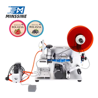 Machine d'étiquetage semi-automatique électrique pour bouteilles en plastique, verre, papier, métal, autocollants adhésifs pour usines chinoises, surfaces planes