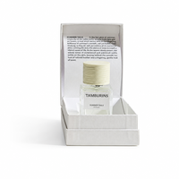 Kotak Parfum Magnetik Lipat Kustom Tekstur Linen Putih Pucat Kartu Aroma di Dalam Baki Botol Kemasan Hadiah Wewangian OEM