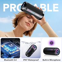 Altavoz Portátil de 30W con Sonido Estéreo, 3 Modos de Ecualización, Luces RGB, Resistencia al Agua IPX7, 24 Horas de Reproducción, Emparejamiento Inalámbrico TWS, Plástico, USB
