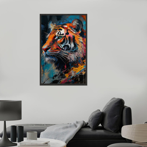 Cuadro <span class=keywords><strong>de</strong></span> lienzo con retrato <span class=keywords><strong>de</strong></span> tigre vibrante, pintado a mano con trazos audaces, decoración <span class=keywords><strong>de</strong></span> pared <span class=keywords><strong>de</strong></span> felino salvaje, pintura moderna <span class=keywords><strong>de</strong></span> animales para el hogar - Product Image 6