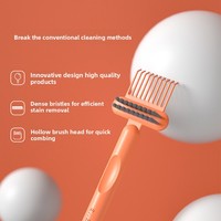 Brosse démêlante minimaliste et durable en plastique léger avec coussin d'air flexible, brosse de nettoyage pour cheveux bouclés, brosse de massage en PP