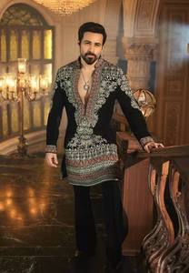 Kurta Pajama Traditional Ethnic Wear Embroidered <b>Waistcoat</b> Set Festive <b>Wedding</b> Party Outfit Comfortable Cotton Clothing - Product Image 4