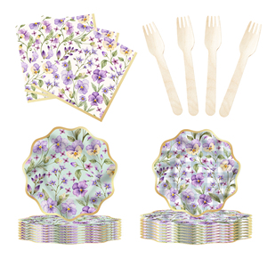 Assiettes et serviettes en papier florales DAMAI, fournitures de fête, vaisselle jetable pour mariage, anniversaire, baby shower, fête du thé - Product Image 2