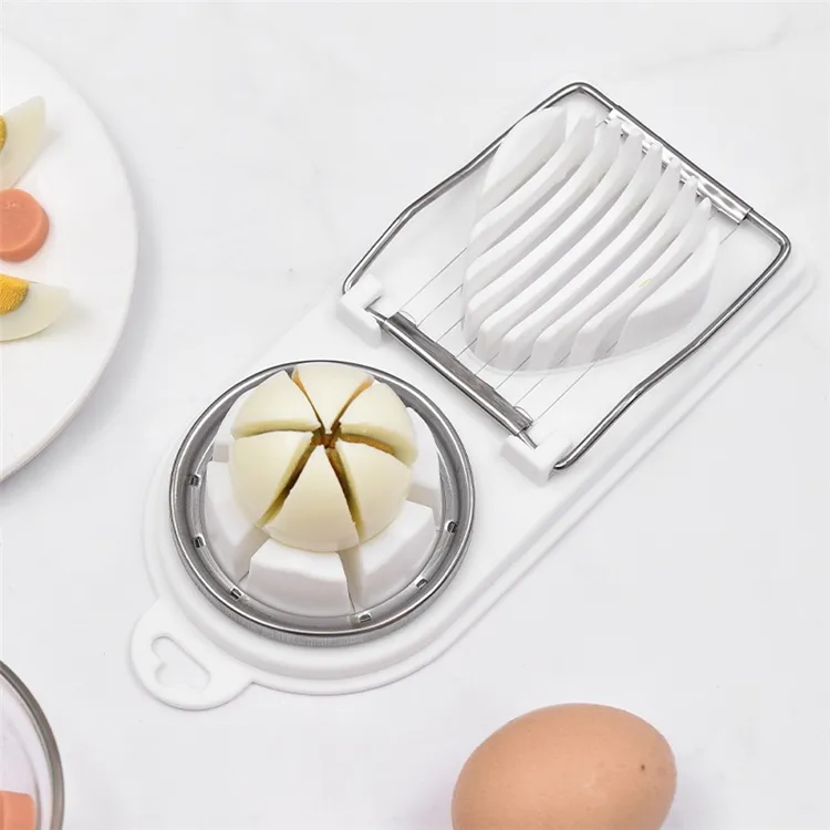 2-in-1 Good Grip Egg Slicer Kitchen Stainless Steel Egg Cutter Boiled Egg Tool