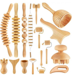 <span class=keywords><strong>Kit</strong></span> d'outils <span class=keywords><strong>de</strong></span> massage professionnel anti-cellulite en bois pour drainage lymphatique corporel, idéal pour le dos, le cou et le visage - Vente chaude - Product Image 2