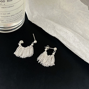 S925 Sterling <b>Silver</b> <b>Stud</b> Earrings Tassel Design For Women Everyday Wear - Product Image 3