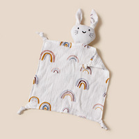 Nouvelles Motifs Cœur Ours Étoile Couverture Réconfortante Adorable pour Nouveau-né, Jouet de Sécurité Apaisant pour le Sommeil avec Peluche Chat Mignon