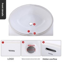Wastafel Keramik Persegi Minimalis Modern Smart-Clean Satu Lubang Bawah Meja Bersertifikasi EU CE LW596RB/1535B/1536B