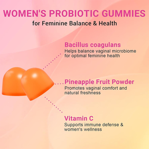 Rosebest Natuurlijke Ananas Smaak Probiotica Gummies voor Vrouwen voor Hormonale Balans & Gezondheid van de Vaginale Geur met Vitamine C - Product Image 2