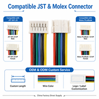 Câble de raccordement flexible à 6 broches GH1.25, 26AWG, sur mesure OEM, 300V, en silicone, avec connecteur en cuivre étamé pour PCB