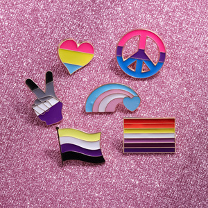 Ensemble de Broches <span class=keywords><strong>LGBT</strong></span> Rainbow Series Inclusive Progress Pride Flag Lapel Pins Lesbian Gay Trans Enamel Badge Jewelry Wholesale - Product Image 3