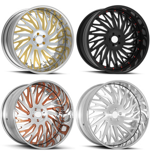 SY-02009 Set di 2 Cerchi Forgiati Personalizzati 20-<span class=keywords><strong>30</strong></span> Pollici, 5x120 5x127 5x112 5x114.3 6x139.7 Biaforca con Bordi Cromati - Product Image 3