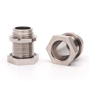 Custom cnc machining stainless steel hex socket head male thread connector bushing bolts and nuts