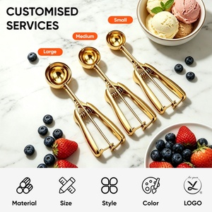 Cuchara para Helado de Acero Inoxidable 304 de Alta Resistencia, con Logotipo Personalizado, Cuchara Premium de Metal para Gelato, Sandía y Puré de Patatas, Venta al por Mayor - Product Image 4