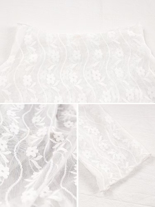 Sexy Lingerie intimo spandex tessuto di pizzo maglia elasticizzata bianco per borse morbide eleganti OEM personalizzate camicette top - Product Image 5