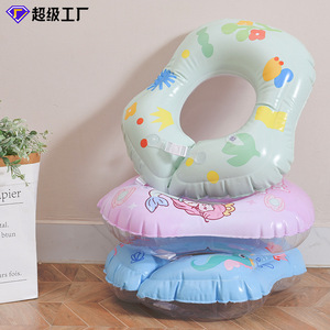 Flotador Inflable de Sirena para Bebés, Anillo de Natación para Niños de 0 a 5 Años, Diseño de Dibujos Animados, Color Rosa - Product Image 2