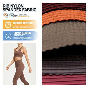 Elastic Rib Nylon Spandex <b>Fabric</b> Polyamide Elastan Blend Stretch Structure For Activewear Custom Manufacturing - Product Image 1