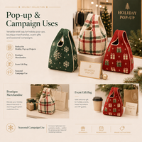 Sac de poignet tricoté haute densité personnalisé avec logo et étiquette tissée sur mesure pour cadeaux de marque de détail sur le marché européen