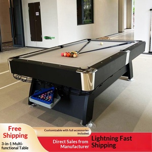 Table de <span class=keywords><strong>billard</strong></span> et de piscine multifonctionnelle personnalisable, surface en marbre, design américain deux-en-un, 2,44x1,32m pour usage domestique - Product Image 4