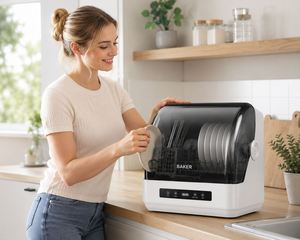 Lave-vaisselle de comptoir portable avec réservoir d'eau intégré, séchage à l'air chaud, commande tactile, lave-vaisselle compact pour la maison - Product Image 2