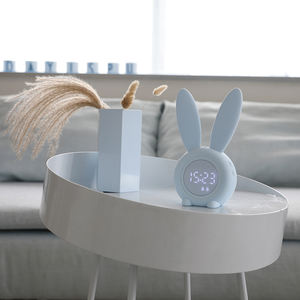 Horloge de noël en forme de <span class=keywords><strong>lapin</strong></span> pour enfants, dresseur du sommeil avec étagère de salle de bain, réveil, veilleuse - Product Image 4