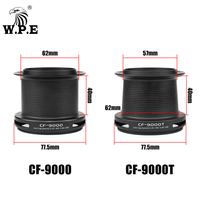 Carrete de Pesca de Spinning W.P.E CF 9000/9000T de Alta Velocidad 4.4:1 con Bobina de Metal y 9+1 Rodamientos para Carpa