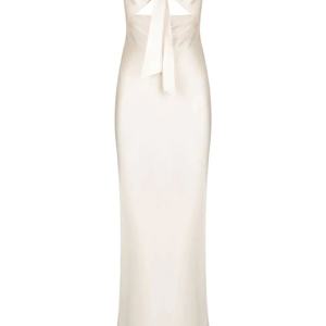 เดรสยาวผ้าซาตินคอโบว์แบบลำลอง OEM ปี 2025 แฟชั่นใหม่ สีพื้น แขนกุด คอวีเว้า ทรงสวิง สไตล์หวาน - Product Image 5