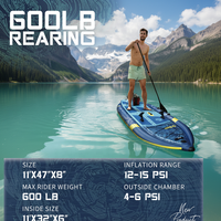Planche de SUP gonflable certifiée CE avec système de propulsion à pédales, 2 porte-cannes inclus, siège amovible, pliable, pour la pêche