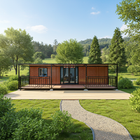 Casa Contenedor Expandible de Lujo de 40 pies: Villa Prefabricada Contemporánea de 2-3 Dormitorios, Casa Móvil Moderna de Madera y Acero