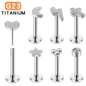 G23 Titanium 16g Piercing lèvre labret rings Cartilage Earrings <span class=keywords><strong>trag</strong></span> cartilage earrings tragus rings wholesales Helix Earrings - Product Image 1
