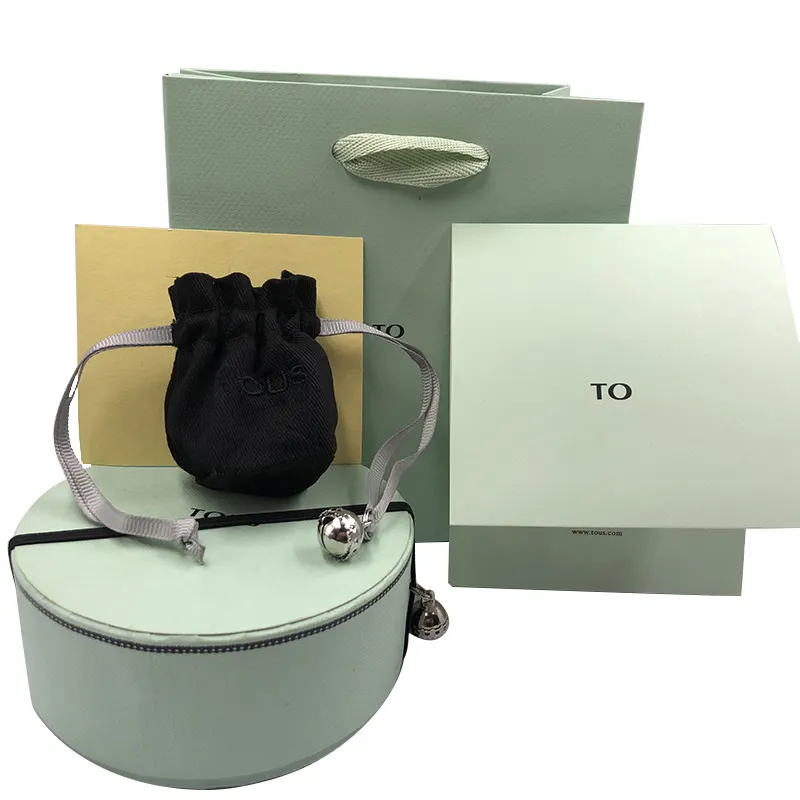 Caja de embalaje de joyería con logotipo personalizado, conjunto de pulsera colgante de alta calidad, venta al por mayor