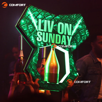 Présentoir LED VIP personnalisé pour bouteilles avec logo sur mesure et service OEM, éclairage multicolore pour discothèque, bar et soirée