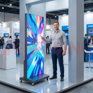 จอแสดงผล LED พลังงานแบตเตอรี่ ป้ายโฆษณา LED แบบพับได้ ผนังวิดีโอ LED เคลื่อนที่ สำหรับงานแสดงสินค้า ห้างสรรพสินค้า และการส่งเสริมการขายเชิงพาณิชย์ - Product Image 5