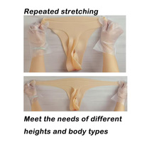 Culottes de contrôle en silicone souple homme-femme avec faux vagin pour travestis cosplay 3 couleurs XS/S/L/XL