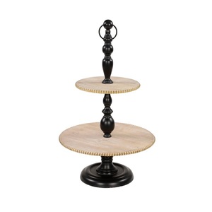 Foldable Wooden 2-Piece Round Eco-Friendly Tall Server <b>Cake</b> <b>Stand</b> for Wedding Decor and Party Events - Product Image 4