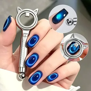 Anneau magnétique à double tête pour ongles œil de chat, outil magnétique à aspiration rapide en 3 secondes, pour la création d'effets œil de chat creux et halo, avec aimant sphérique - Product Image 1