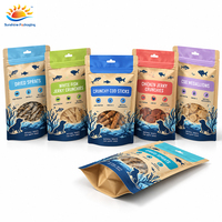 Poches en Papier Kraft Personnalisées Refermables à Soufflet, Emballages Plastiques Ziplock pour Friandises pour Chiens et Chats