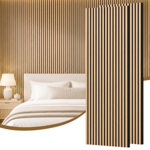 Wholesale Modern Wall <strong>Space</strong> Design Sound 3D Absorbing Wall Protection Polyester Felt Wood Grid Wall Panel for Wall <strong>Space</strong> <strong>Decor</strong> - Product Image 1