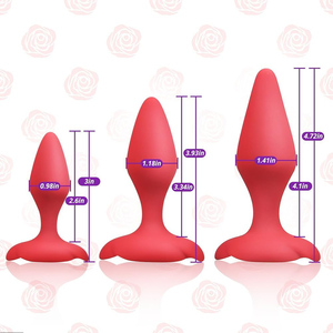 大人のおもちゃ大人のおもちゃ女性のためのカップルのための大人のおもちゃ大人のおもちゃ卸売ローズをテーマにしたシリコーンアナルトレーナープラグセット - Product Image 3
