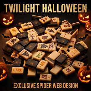 Juego <span class=keywords><strong>de</strong></span> Mahjong con temática <span class=keywords><strong>de</strong></span> Halloween, fichas <span class=keywords><strong>de</strong></span> Mahjong con estampado <span class=keywords><strong>de</strong></span> telaraña al atardecer para fiestas navideñas, noche <span class=keywords><strong>de</strong></span> juegos familiares, fichas <span class=keywords><strong>de</strong></span> Mahjong americanas - Product Image 5