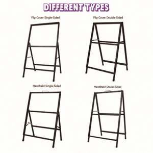 Supports d'affiches modernes en aluminium pliables, robustes et portables, avec base à roulettes et design personnalisable pour la promotion - Product Image 2