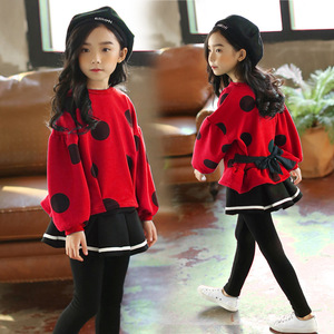 Ensembles 2 pièces pour bébé fille : Kurti à pois, jupe et leggings à rayures – Nouveaux produits sur le marché chinois - Product Image 5