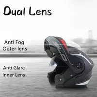 Casque de moto modulaire BLD à double lentille, casque de sécurité pour la descente, casque rabattable professionnel pour le motocross, casque intégral de course, casco moto