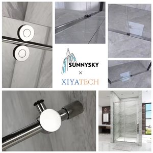 Sunnysky phong cách hiện đại Tempered Glass tùy chỉnh kích thước thép không gỉ Slim khung bao vây phòng tắm cho Big Villa - Product Image 2