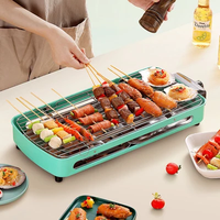 Barbecue électrique domestique pour BBQ, avec poêle antiadhésive, plaque pour cuisinière électrique, pour fête à domicile pour 3 à 8 personnes