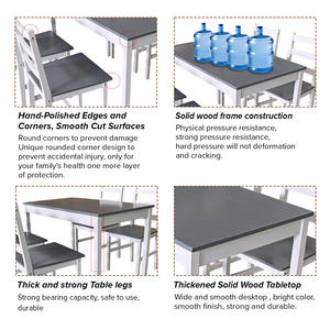 Ensemble <span class=keywords><strong>de</strong></span> salle à manger moderne personnalisé pour hôtel, <span class=keywords><strong>4</strong></span> places, table en pin massif avec <span class=keywords><strong>4</strong></span> <span class=keywords><strong>chaises</strong></span> - Product Image 4
