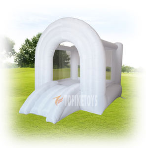 Prêt à expédier blanc arc-en-ciel gonflable trampoline bébé pull videur château de saut maison de rebond pour enfants jeux et sports - Product Image 3