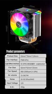 4 heatpips RGB CPU คูลเลอร์หม้อน้ำเงียบ PWM 4PIN สำหรับ LGA 1150 1151 1155 1200 1366 X79 X99 AM3 AM4 ARGB 4 heatpipe RGB C - Product Image 4