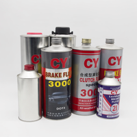 Lata metálica vacía de 250ml, 500ml, 1L para aceite de motor con tapa cónica, lata vacía para líquido de frenos